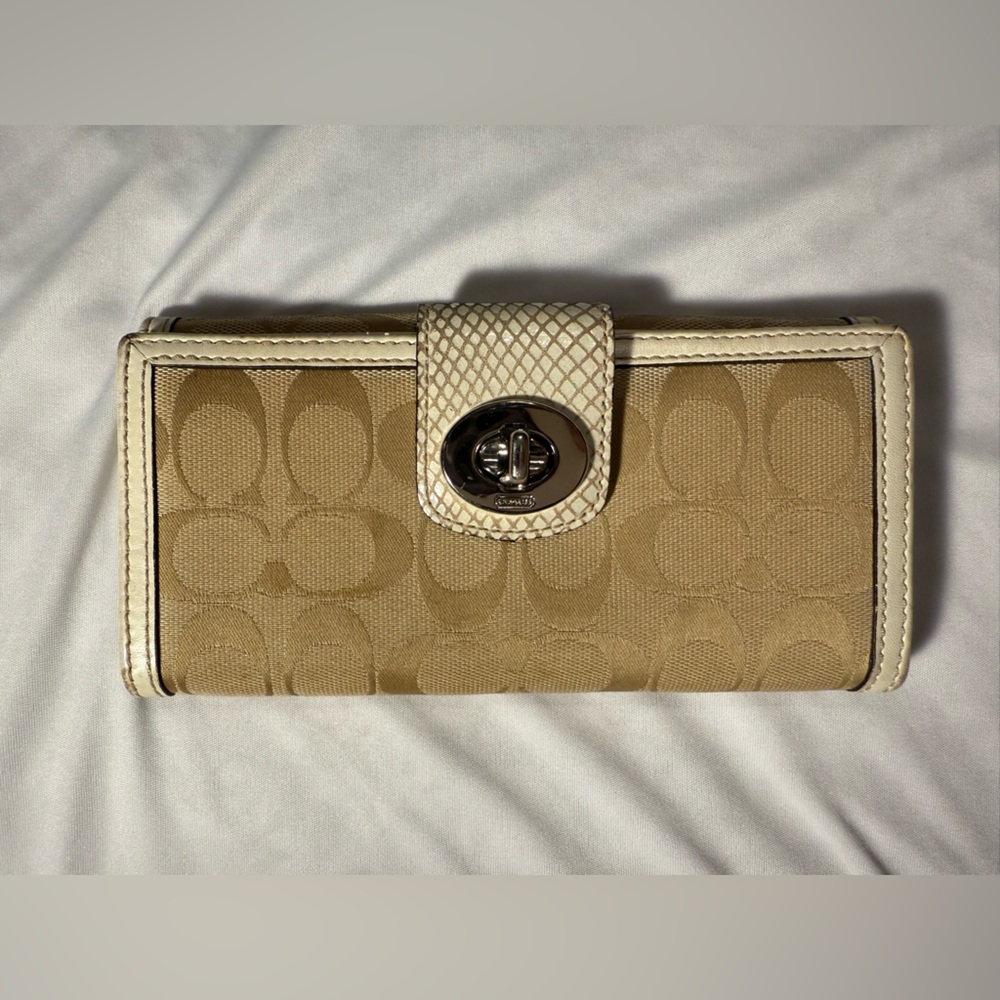 Coach Beige and Cream Women's Wallet